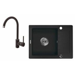 DEANTE Zlewozmywak Zorba ZQZA211A + bateria Grafitowy