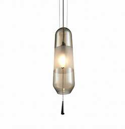 Tuluza Amber - nowoczesna lampa wisząca chrom, bursztyn