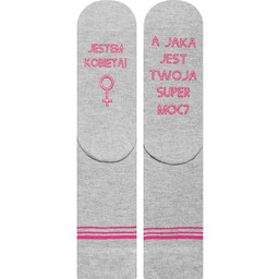 Skarpety damskie Życiowe instrukcje SOXO Jestem kobietą szare