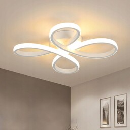 Lampa Sufitowa Wisząca Led Żyrandol Kwiat Biały Nowoczesna