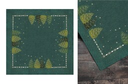 Greno Obrus 85x85 zielony świąteczny choinki 181184-G