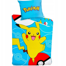 Pościel Podwójna 160x200 Pokemon Pikachu Pikachu Dziecięca Młodzieżowa