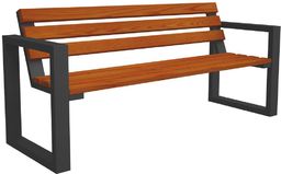 Elior Drewniana ławka z oparciem Norin Gray 180cm