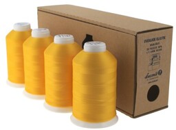 Zestaw 4 nici owerlokowych elastycznych Łucznik żółte 0306