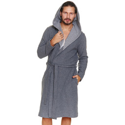 Doctor Nap Szary szlafrok męski - XL