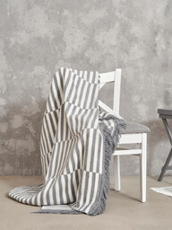 Cotton Cloud Koc Housie Grey Stripes