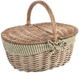 Kosz piknikowy wiklinowy zamykany 42x32x35 cm