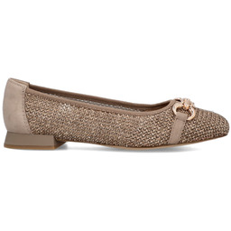 Plecione baleriny damskie - CAPRICE 9-22503-42 CIEMNY BEŻ