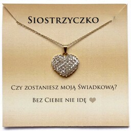 Naszyjnik z dedykacją Prośba o świadkowanie dla siostry