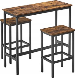 Rustykalny komplet stół i 2 krzesła barowe Loft
