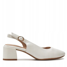 Tamaris Damskie Czółenka na Obcasie Białe Skórzane 40