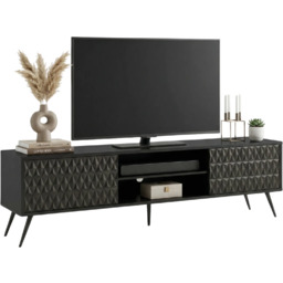 Edinos Premium Czarna szafka RTV z frontami 3D