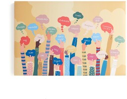 Panel akustyczny IMAGE, język, 1200x800 mm