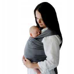 Szara chusta elastyczna dla niemowlaka Little Frog Lava