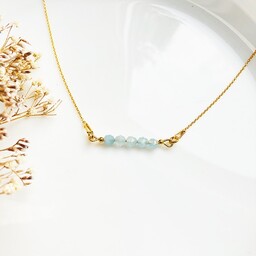 Pakamera Blask świtu- Naszyjnik z Akwamarynem, z kamieniami