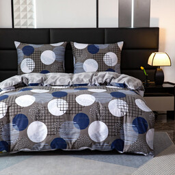 Pościel z satyny bawełnianej dwustronna z geometrycznym wzorem