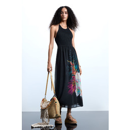 Sukienka halter w stylu tropikalnym