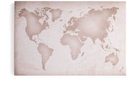 Panel akustyczny IMAGE, mapa świata, 1200x800 mm, beżowy