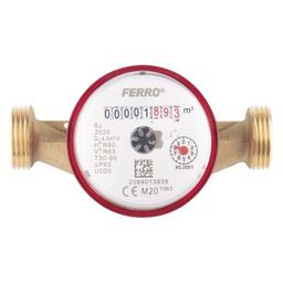 Wodomierz 1-strumieniowy suchobieżny 3/4" 4,0 M3/H,T30C-90C