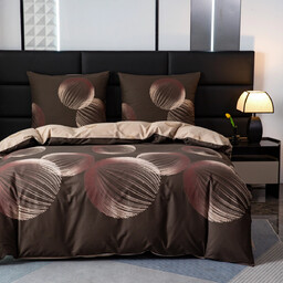 Pościel z satyny bawełnianej dwustronna z abstrakcyjnym geometrycznym