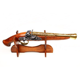 Replika niemiecki pistolet skałkowy na stojaku Denix model