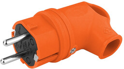 Wtyczka gumowa kątowa 16A 230V pomarańczowa Schuko 8956