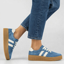 Sneakersy ze skóry naturalnej - FILIPPO DP6776/26 NIEBIESKIE