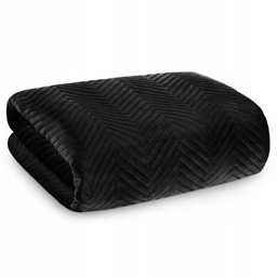 Narzuta na łóżko 170X210 pikowana czarna z welwetu