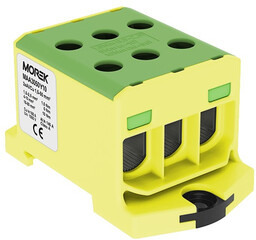 Złączka szynowa 1,5-50mm2 żół-ziel 6otwor AL/CU TH35 3P