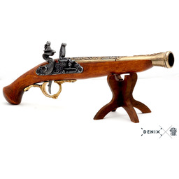 Replika niemiecki pistolet skałkowy na stojaku Denix model