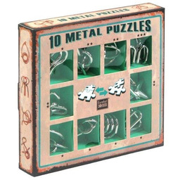 Łamigłówki metalowe, zestaw zielony, 10 szt.