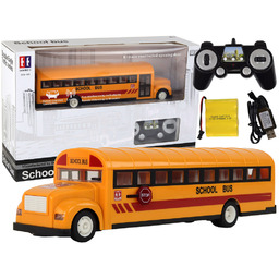 Żółty Zdalnie Sterowany Autobus Szkolny R/c z Otwieranymi