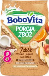BoboVita Porcja Zbóż Kaszka zbożowo-jaglana 7 zbóż, owocowa,