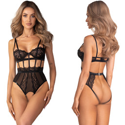 Obsessive Hersis koronkowe otwarte body z wycięciami -