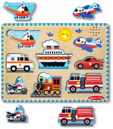 Drewniana układanka z dźwiękiem Pojazdy Melissa & Doug