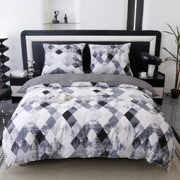 Pościel z satyny bawełnianej dwustronna w geometryczny wzór