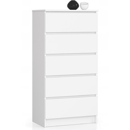 Komoda szafka K60 5 szuflad biała Akd