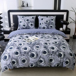 Pościel z satyny bawełnianej dwustronna w geometryczny wzór