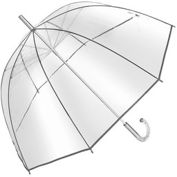 Parasol przeźroczysty w kształcie dzwonu KEMER, srebrny