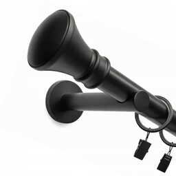 Karnisz Metalowy pojedynczy 25 mm karnisze czarne Czarny