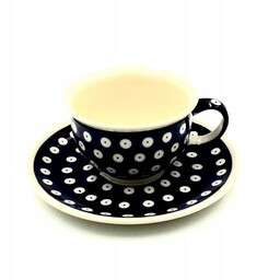 Filiżanka ze spodkiem 220 ml dekoracja 42 Bolesławiec