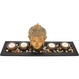 Kompletny zestaw dekoracyjny z 4 świecznikami na podgrzewacze