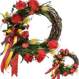 WIANEK DEKORACYJNY Z CZERWONYMI RÓŻAMI