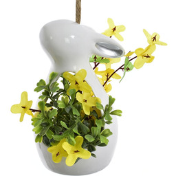 DEKORACJA WIELKANOCNA W CERAMICZNEJ FIGURCE ZAJĄCA