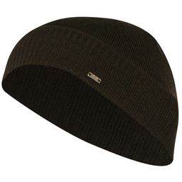 Czapka Jesienno-Zimowa, Elegancka Beanie, Brązowa, Wełniana, Klasyczna CPAEMAC22034