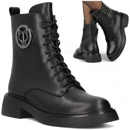 Botki Damskie SKÓRZANE FILIPPO Jesienne Trapery Glany