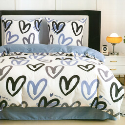 Pościel z satyny bawełnianej dwustronna biała w czarne