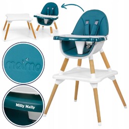 Krzesełko do karmienia fotelik dla dzieci 2w1 Malmo