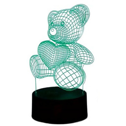 EXTRALINK Lampka nocna Miś serce 3D USB