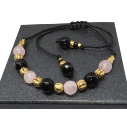 Bransoletka sznurkowa, turmalin kwarc różowy 9142 [030]